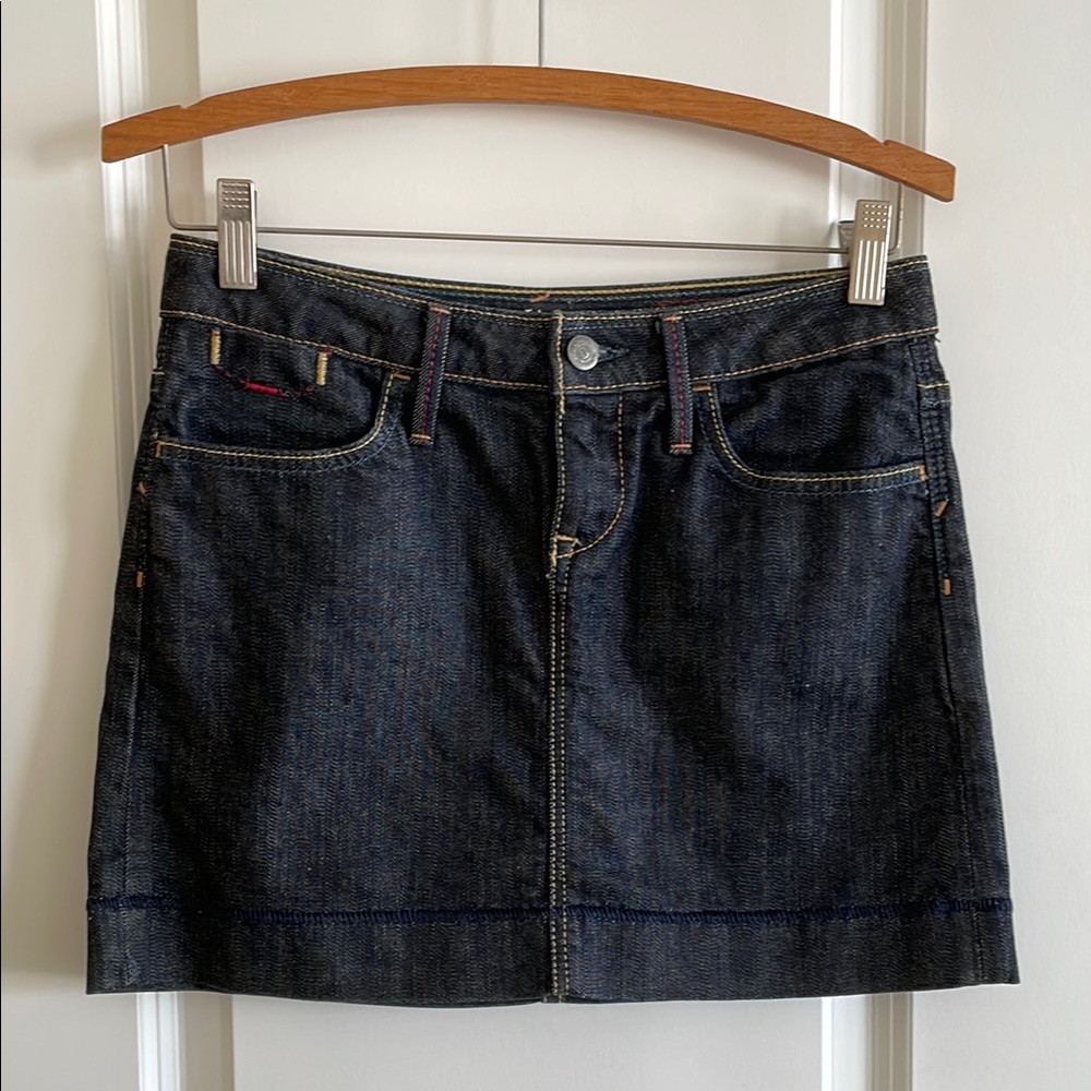 Dark Indigo Denim Mini Skirt - Unbranded